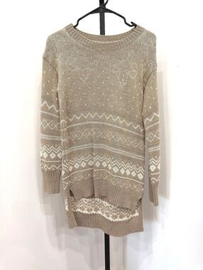 Thakoon Women's XS Knit Sweater Dress Beige Patterned